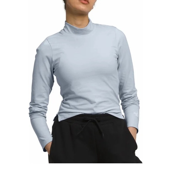 The North Face Tops - The North Face Women's Pale Blue Mock Neck Long Sleeve Top